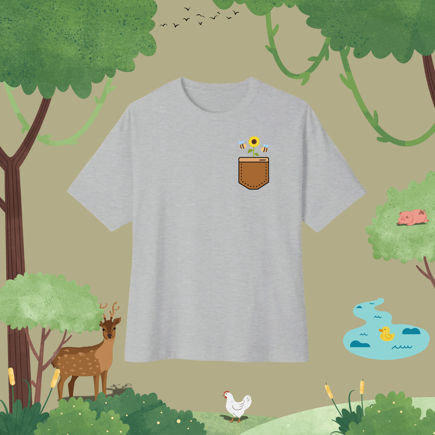 Bees Want Their Pollen. Oversized T-Shirt (pocket style)