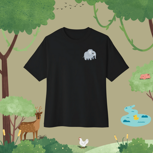 "Hello I Elephant", Oversized T-Shirt (logo style)