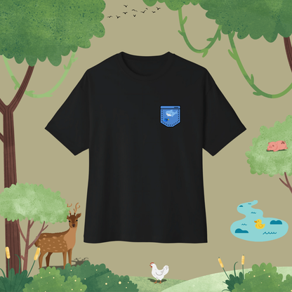 Fish Tank in a Pocket. Oversized T-Shirt (pocket style)