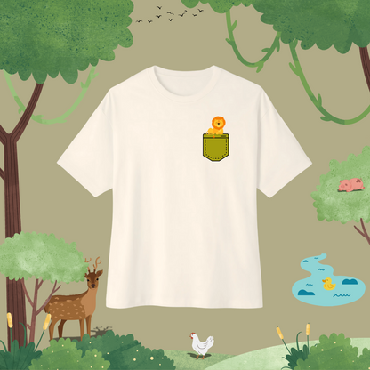 Lion Chilling. Oversized T-Shirt (pocket style)