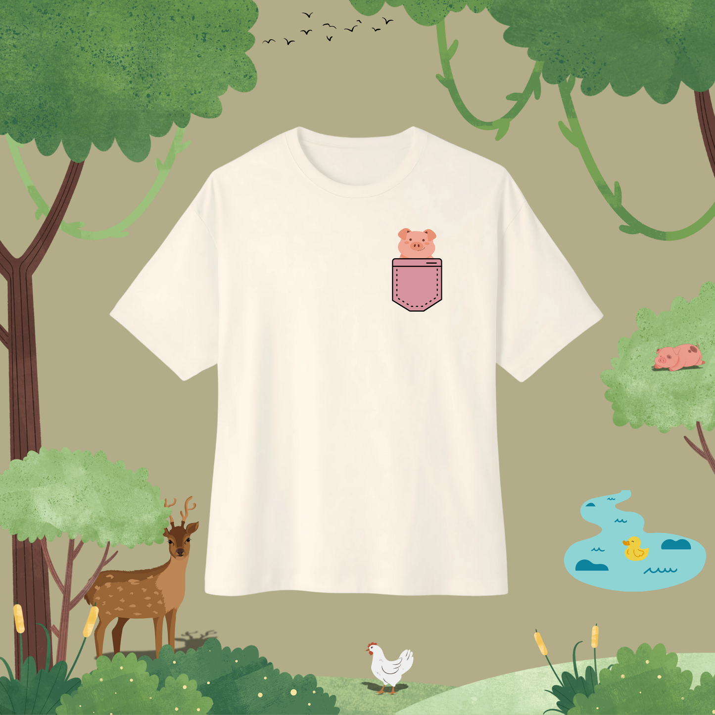 Clean Pig. Oversized T-Shirt (pocket style)