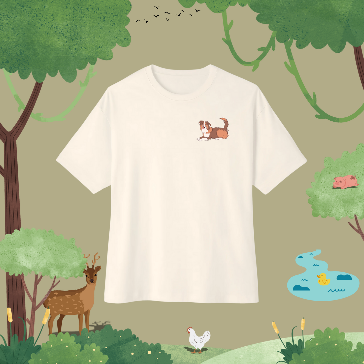 Happy Dog. Oversized T-Shirt (logo style)