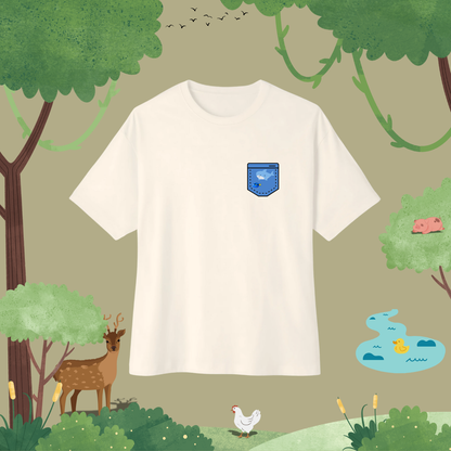 Fish Tank in a Pocket. Oversized T-Shirt (pocket style)