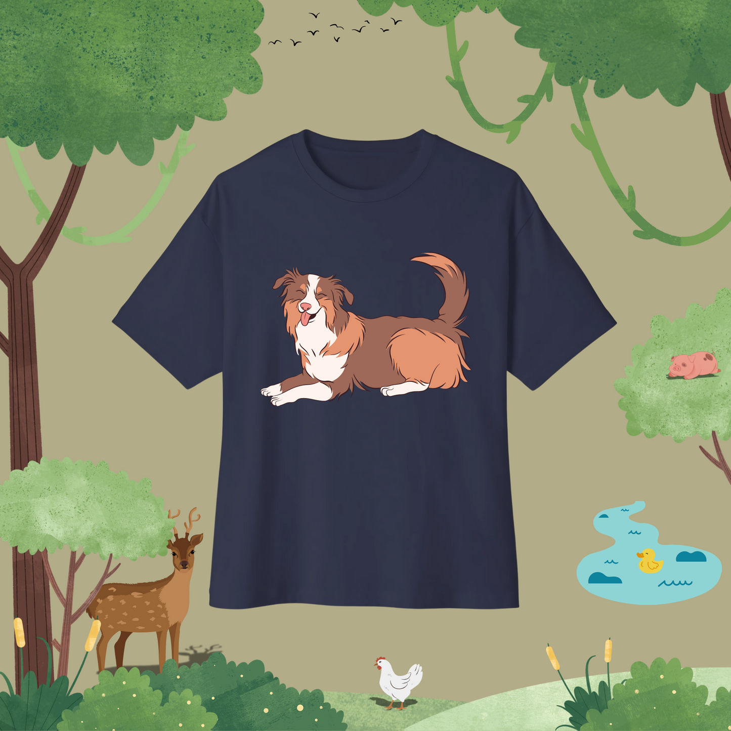 Happy Dog. Oversized T-Shirt (full style)