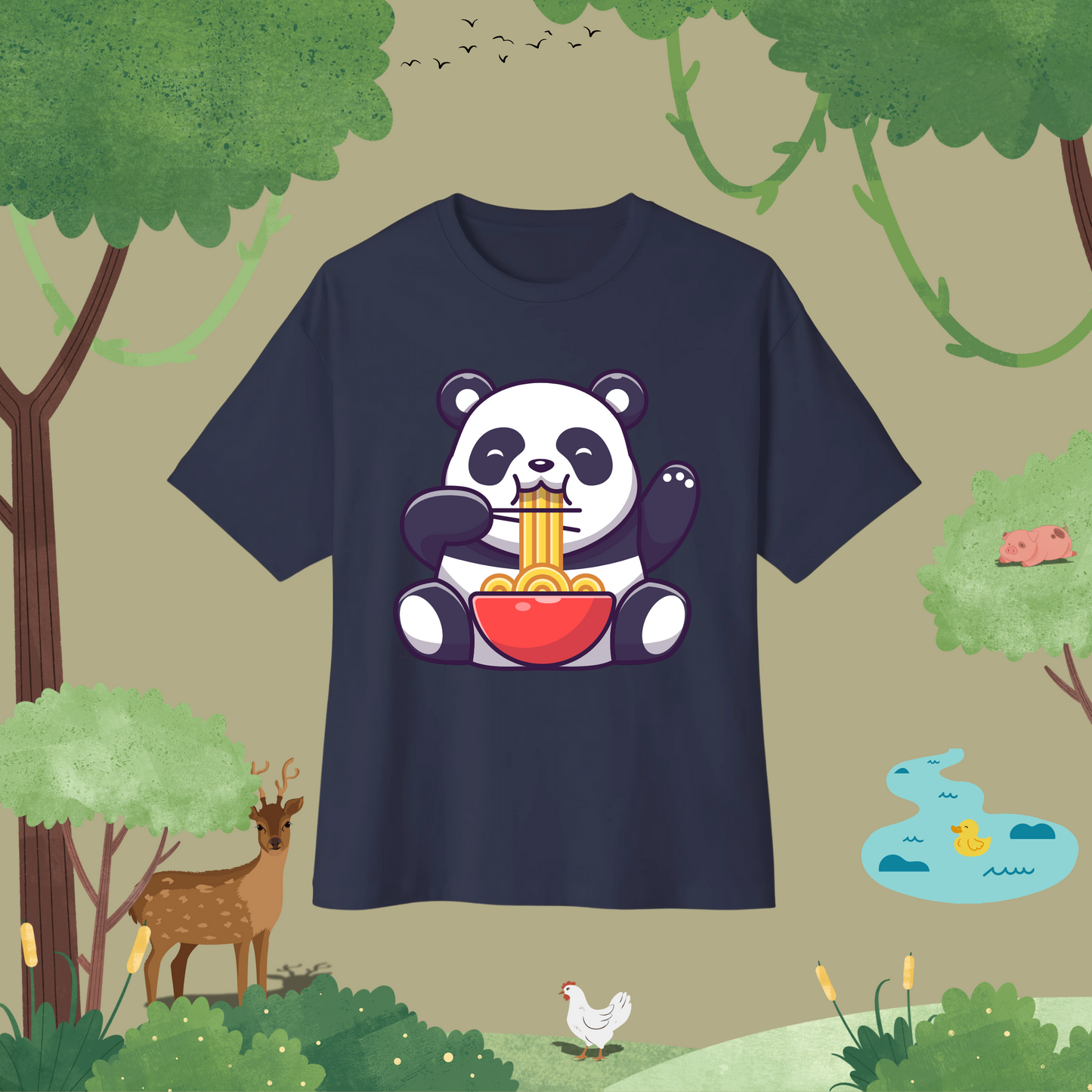 Ramen Fuel: Panda Power. Oversized T-Shirt (full style)