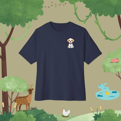 Cute Puppy. Oversized T-Shirt (logo style)