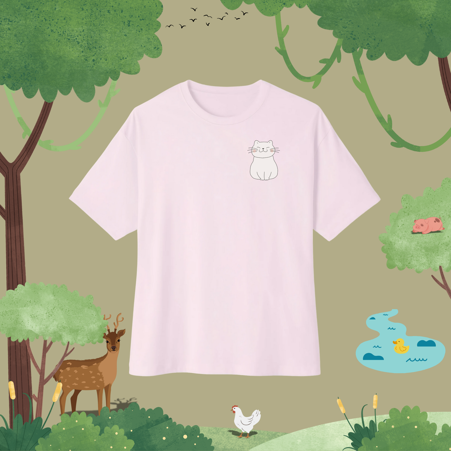 Creepy Yet Beautiful Smile: Cat. Oversized T-Shirt (logo style)