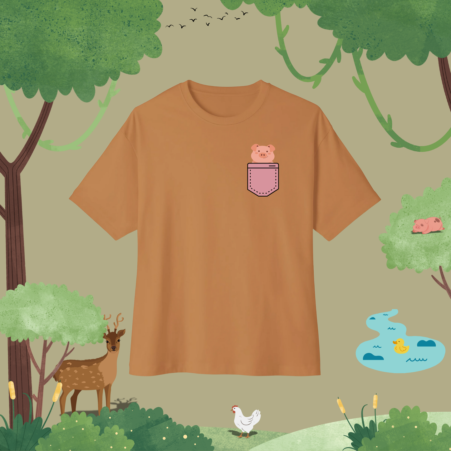 Clean Pig. Oversized T-Shirt (pocket style)