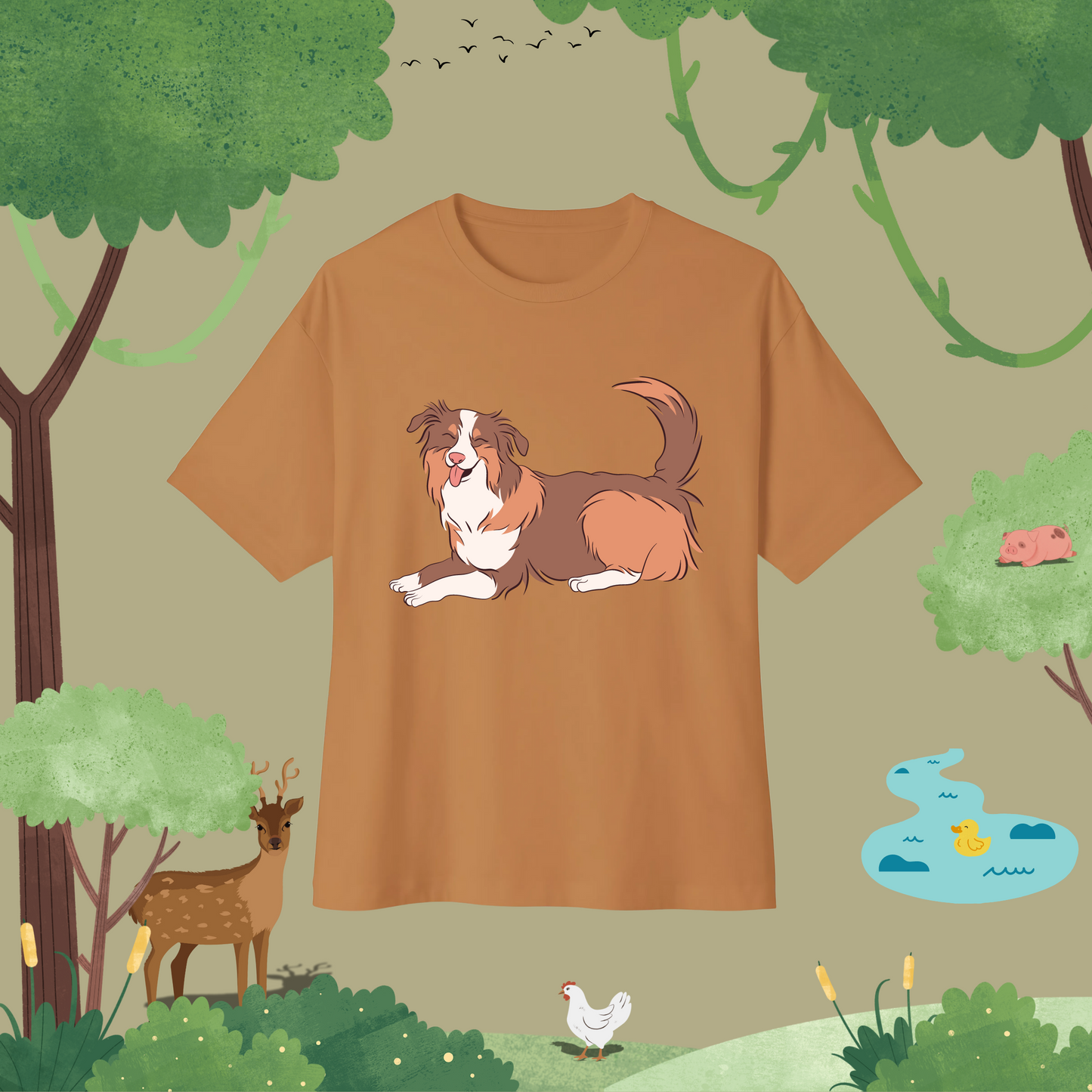 Happy Dog. Oversized T-Shirt (full style)