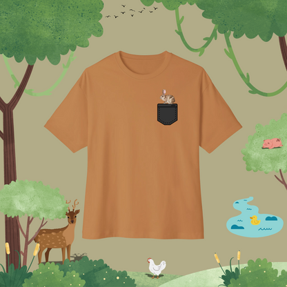 Detailed Rabbit. Oversized T-Shirt (pocket style)